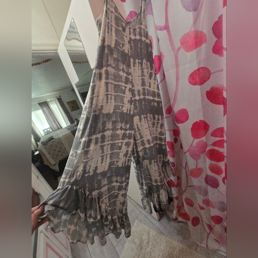 Japna Gray Tie-Dye Jumpsuit